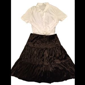 Boho Brown Velvet Skirt
